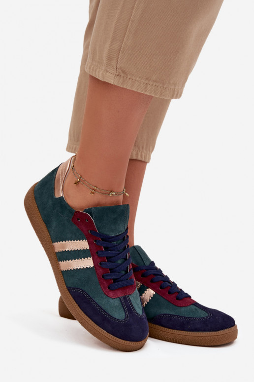 Zazoo N1068 de gamuza Bajo Zapatillas modelo zapatos. Femenino ButelkoAa Zieleń