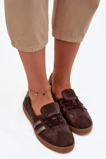 Piel de gamuza zapatos Femenino Typu Barefoot Zazoo N1341 CzekoladoAe