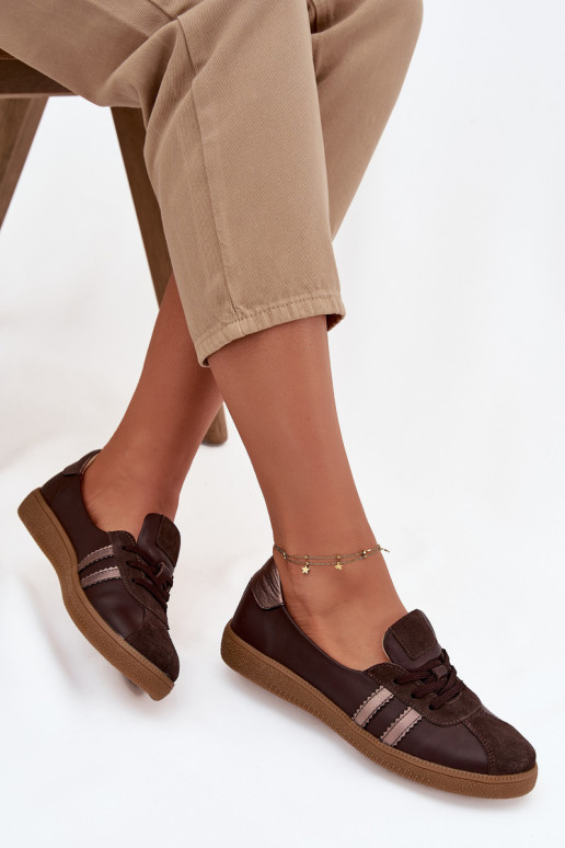 Piel de gamuza zapatos Femenino Typu Barefoot Zazoo N1341 CzekoladoAe