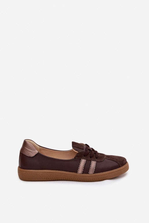 Piel de gamuza zapatos Femenino Typu Barefoot Zazoo N1341 CzekoladoAe