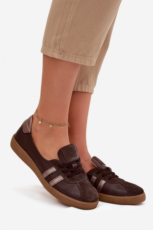 Piel de gamuza zapatos Femenino Typu Barefoot Zazoo N1341 CzekoladoAe