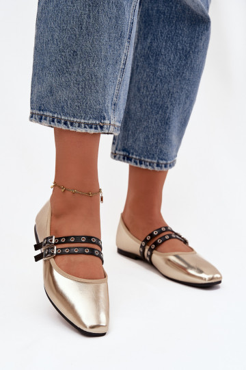 bailarinas Femenino con rayas color dorado Deliora 2