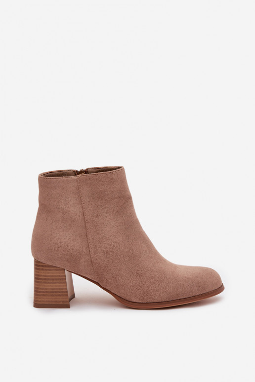 Botas de mujer de gamuza ecológicaoAe beige Tiene querilou