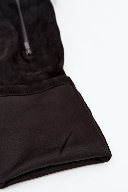 botas con tacones y plataforma por encima de la rodilla de gamuza ecológicaoAe de color negro Amareen