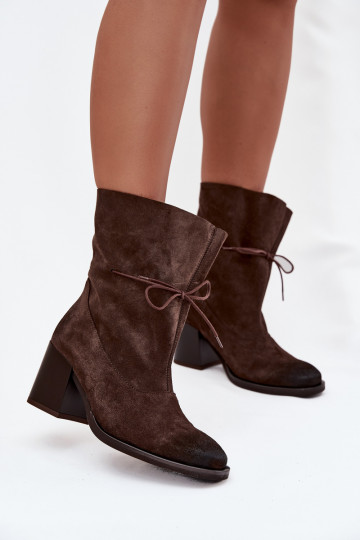 Botines de mujer de ante "Zazoo 1151" color chocolate 2