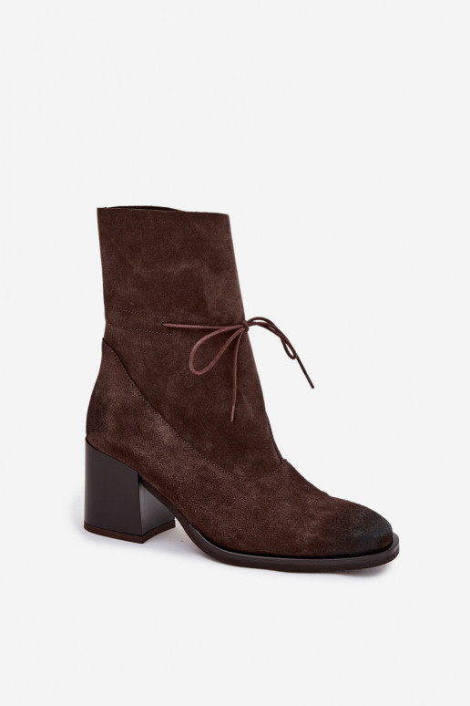 Piel de gamuza Botas de mujer Zazoo 1151 CzekoladoAe