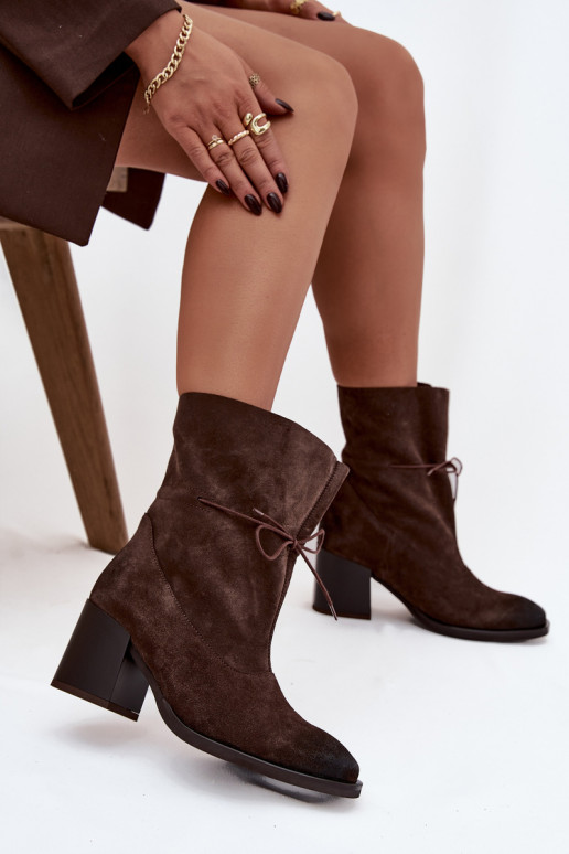 Piel de gamuza Botas de mujer Zazoo 1151 CzekoladoAe