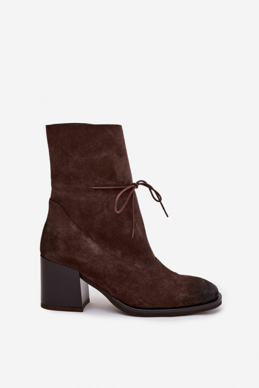 Piel de gamuza Botas de mujer Zazoo 1151 CzekoladoAe