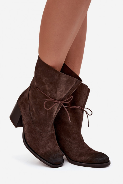 Piel de gamuza Botas de mujer Zazoo 1151 CzekoladoAe