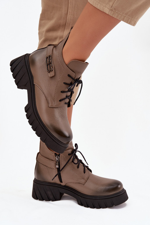 Zazoo 60483 Botas de mujer Con una parte superior baja calentamiento beige