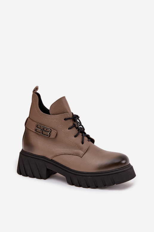 Zazoo 60483 Botas de mujer Con una parte superior baja calentamiento beige