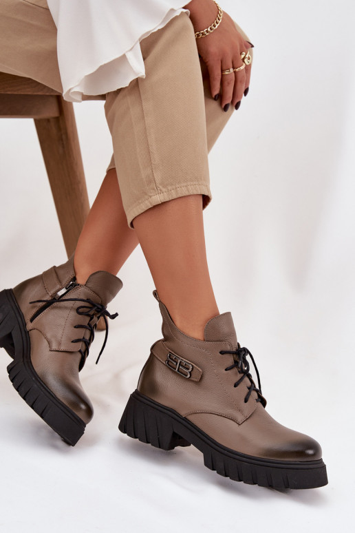 Zazoo 60483 Botas de mujer Con una parte superior baja calentamiento beige