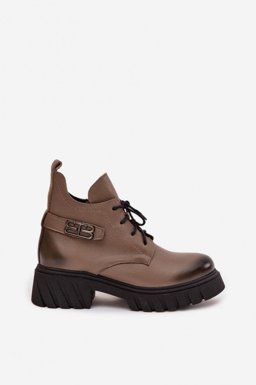 Zazoo 60483 Botas de mujer Con una parte superior baja calentamiento beige