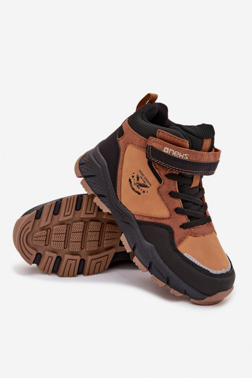 Botas de invierno Emigrar Infantil con sujetadores adhesivos calentamiento color marrón Miravie