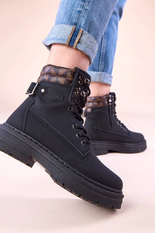 Botas traperas negras y cálidas de...