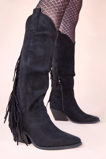 Botas vaqueras negras con flecos Misa 2