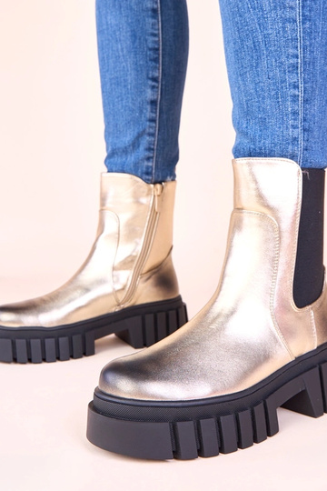 Botines dorados con plataforma y banda elástica Denya