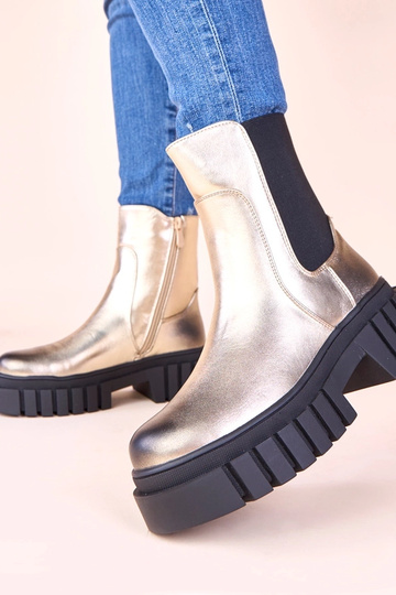 Botines dorados con plataforma y banda elástica Denya 2