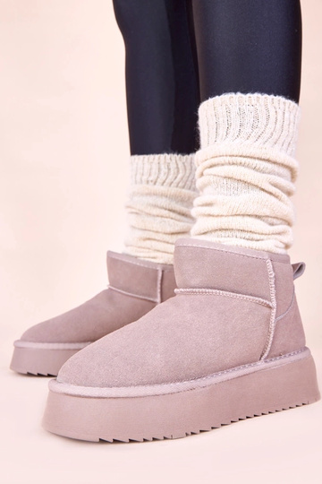 Botas grises de nieve de ante natural Armona