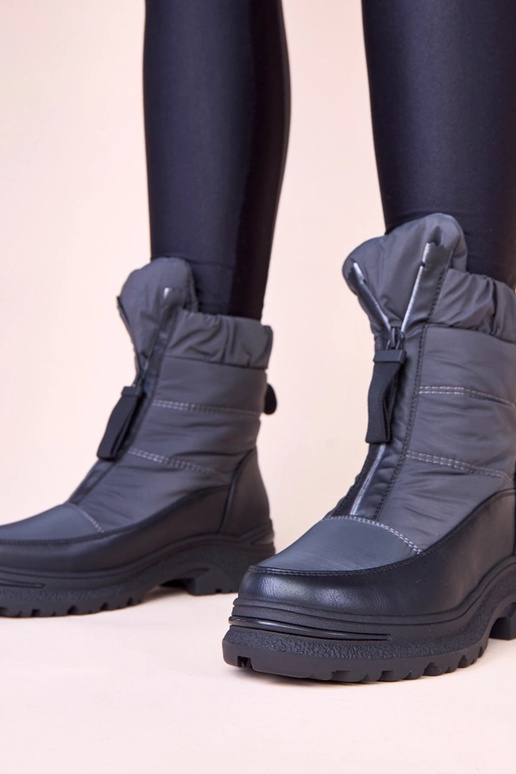 Botas grises de nieve con cremallera...