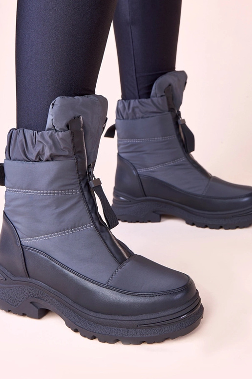 Botas grises de nieve con cremallera...