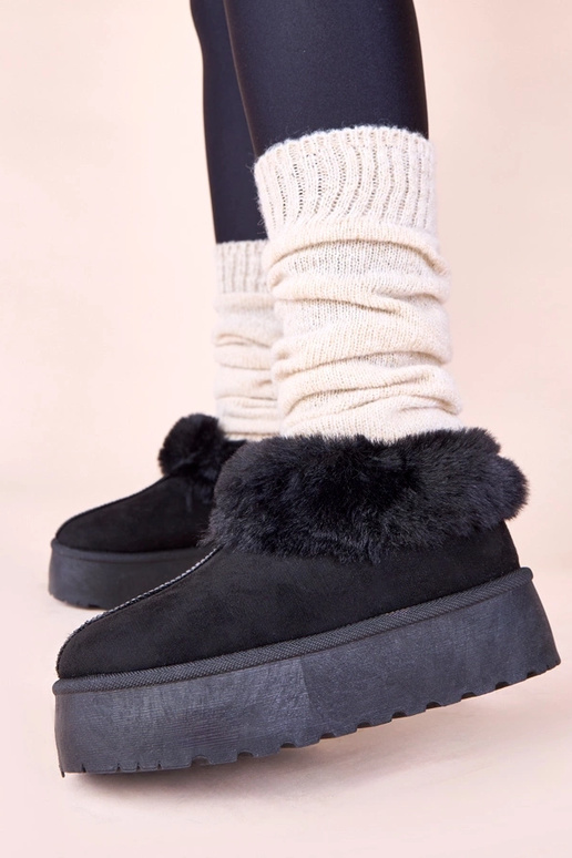 Botas negras de nieve con piel Deesi