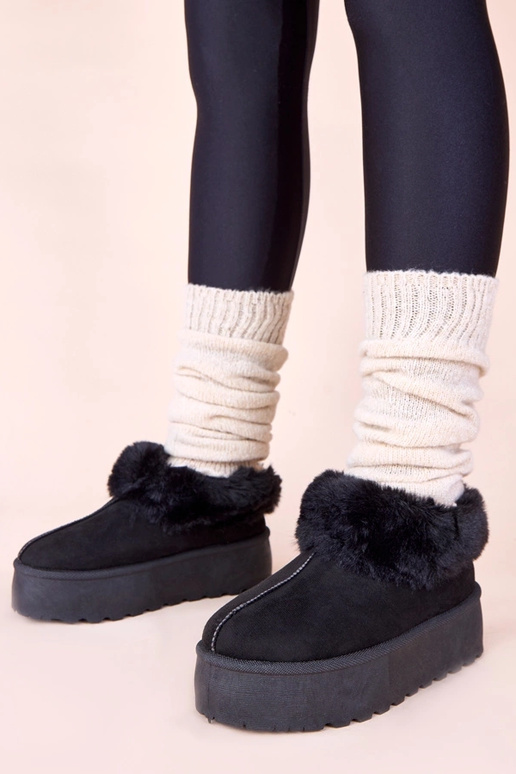 Botas negras de nieve con piel Deesi