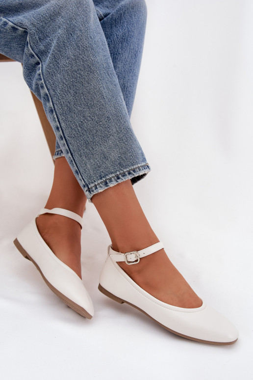 bailarinas Femenino con correas I con hebillas el color blanco Janelor