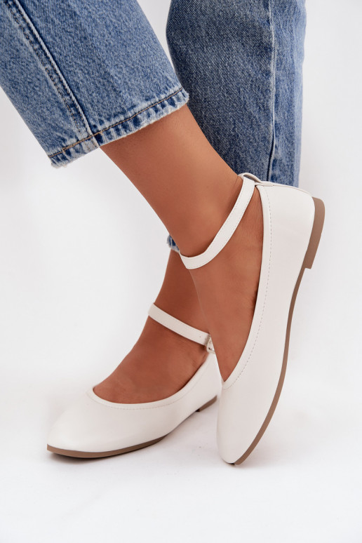 bailarinas Femenino con correas I con hebillas el color blanco Janelor