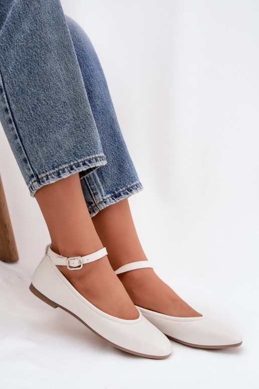 bailarinas Femenino con correas I con hebillas el color blanco Janelor