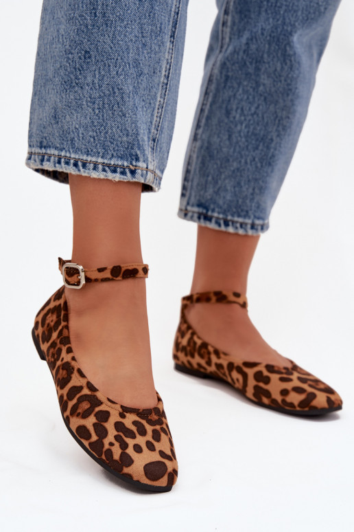 bailarinas Femenino con correas I con hebillas con estampados de piel de leopardo Janelor