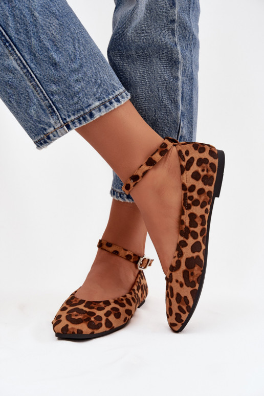 bailarinas Femenino con correas I con hebillas con estampados de piel de leopardo Janelor