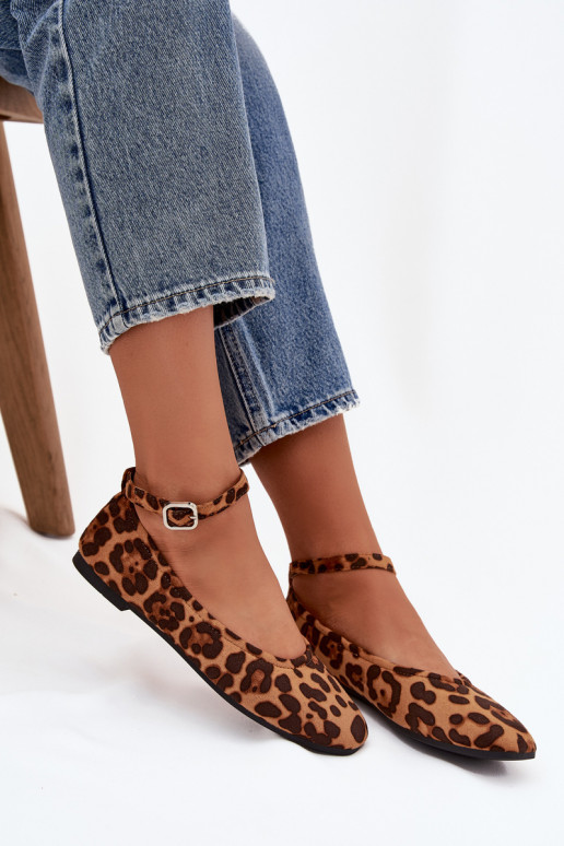 bailarinas Femenino con correas I con hebillas con estampados de piel de leopardo Janelor