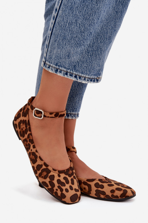 bailarinas Femenino con correas I con hebillas con estampados de piel de leopardo Janelor