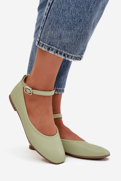 bailarinas Femenino con correas I con hebillas color verde Janelor