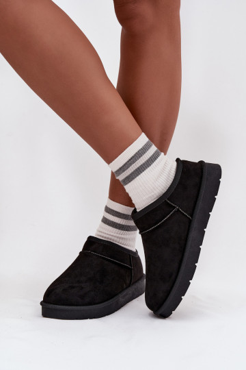 Botas de nieve de mujer con forro de piel color negro Serenne