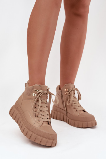 Femenino calentamiento Botas zapatos con una plataforma color marrón Carenna 2