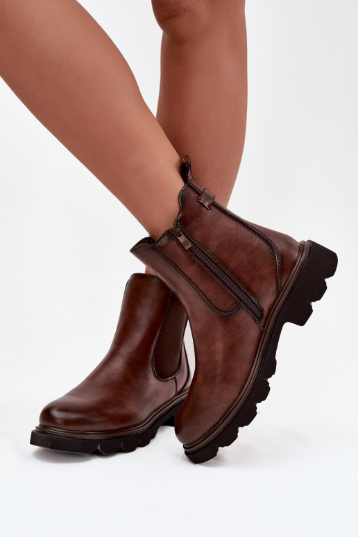 botas con estilo Femenino calentamiento Al castillo color marrón Rivelia