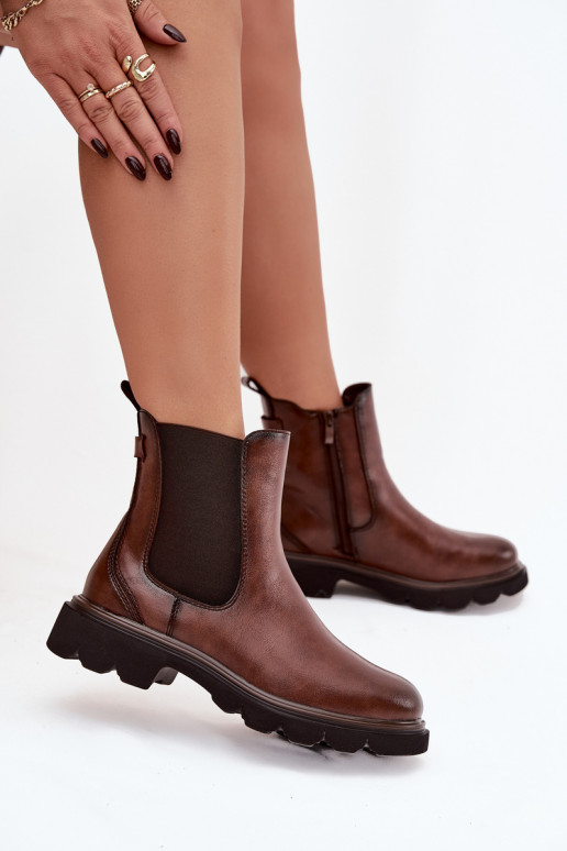 botas con estilo Femenino calentamiento Al castillo color marrón Rivelia
