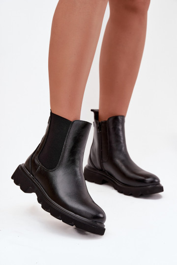 Botas de trabajo de tobillo para mujer con forro térmico color negro "Ivonelle" 2