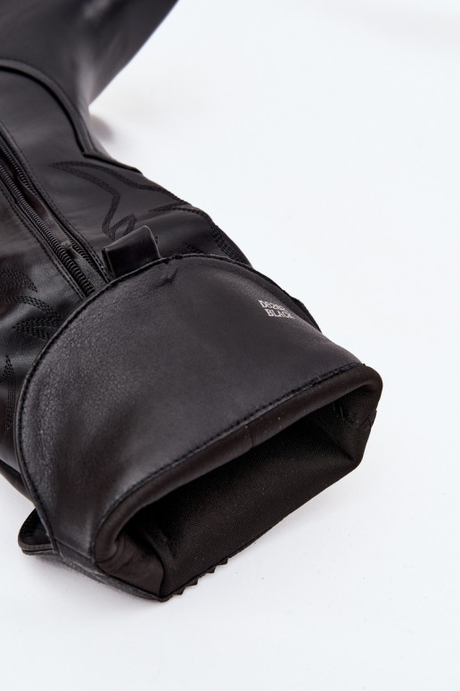 botas estilo vaquero con tacones Eko Piel calentamiento de color negro Zareen