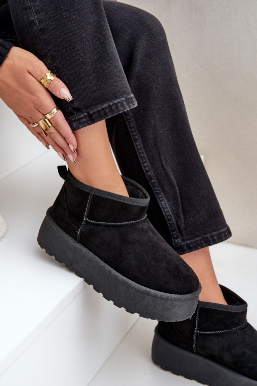 Femenino Botas de nieve con una plataforma de color negro Ninala