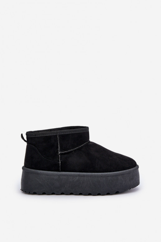 Femenino Botas de nieve con una plataforma de color negro Ninala