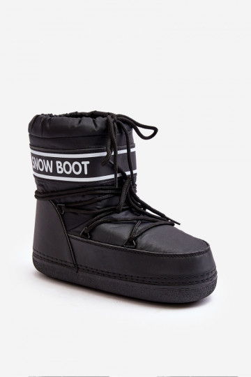 Femenino Botas de invierno con cordones de color negro Soia