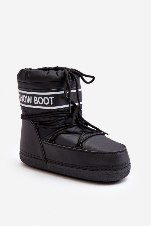 Femenino Botas de invierno con cordones de color negro Soia