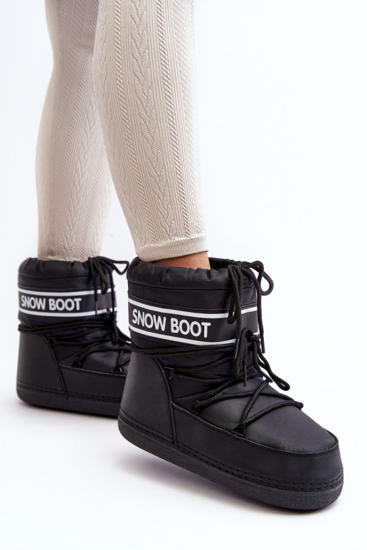 Femenino Botas de invierno con cordones de color negro Soia