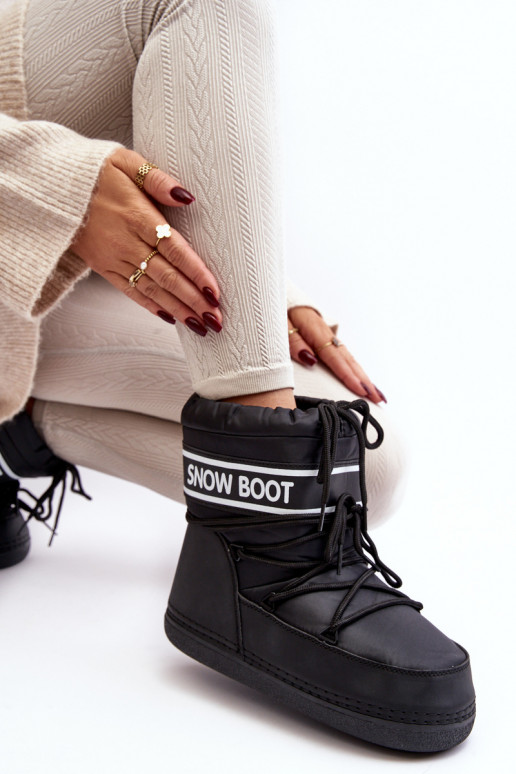 Femenino Botas de invierno con cordones de color negro Soia