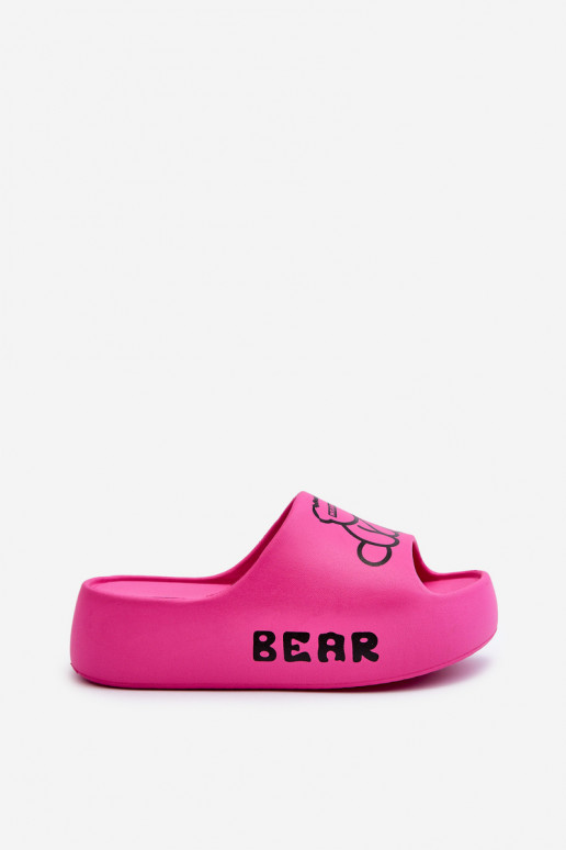 Zapatillas ligeras zapatillas de mujer con suelas masivas de moda con oso color rosa Lamira