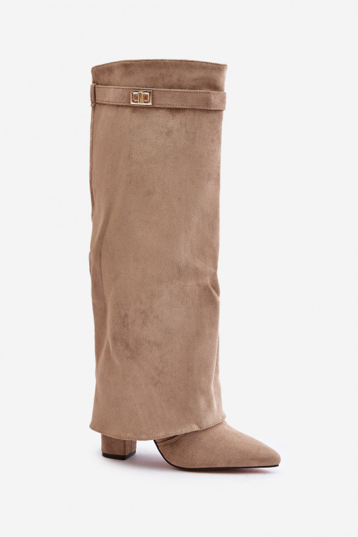 botas con taconesENyAiniętą CholeAką calentamiento beige Urelli