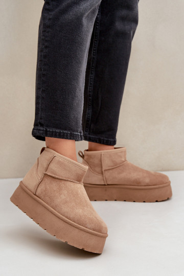 Femenino Botas de nieve con una plataforma beige Ninala 2